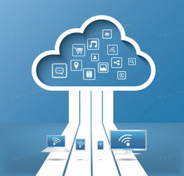 云服務應用背景矢量圖 數字文化創意內容應用服務的高效解決方案